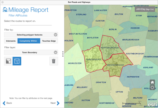Selecting routes that intersect multiple town boundaries Selecting routes that intersect multiple town boundaries